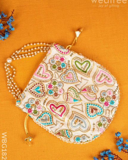 Potli Bag with Embroidery Deisgn - WBG1822 - Potli Bags