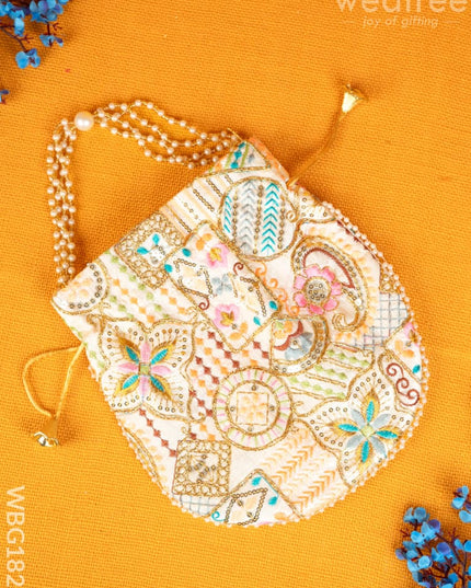 Potli Bag with Embroidery Deisgn - WBG1822 - Potli Bags
