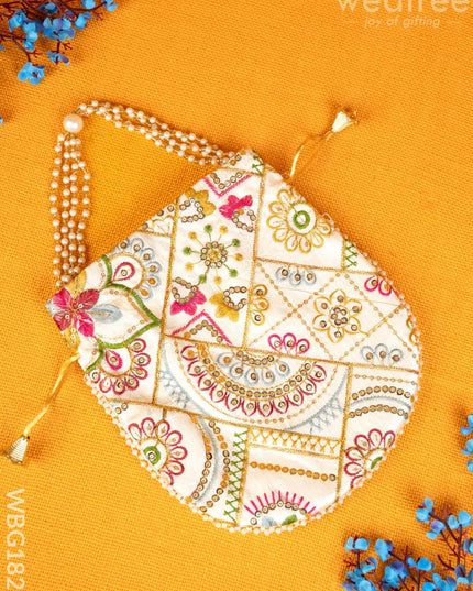 Potli Bag with Embroidery Deisgn - WBG1822 - Potli Bags
