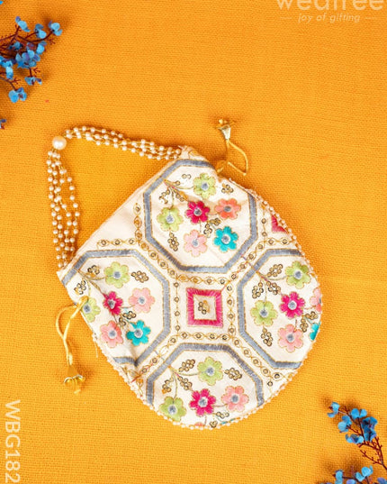 Potli Bag with Embroidery Deisgn - WBG1822 - Potli Bags