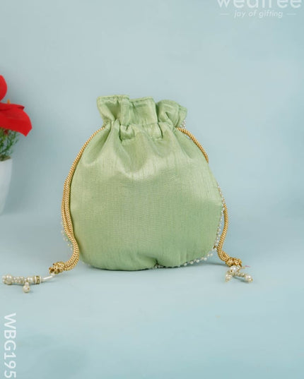 Potli Bag with Embroidery Work - 9 inch - WBG1952 - Potli Bags