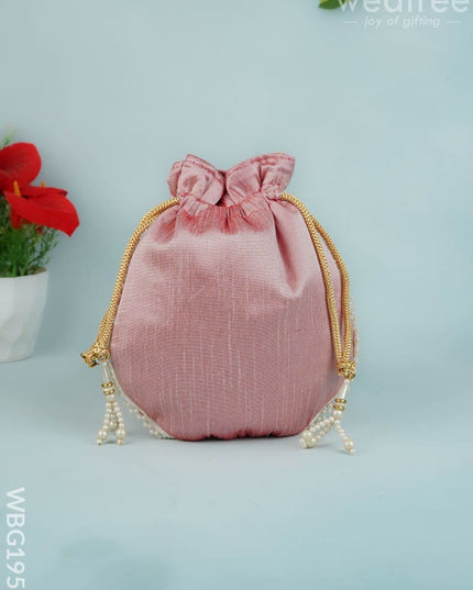 Potli Bag with Embroidery Work - 9 inch - WBG1952 - Potli Bags