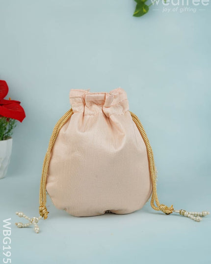Potli Bag with Embroidery Work - 9 inch - WBG1952 - Potli Bags