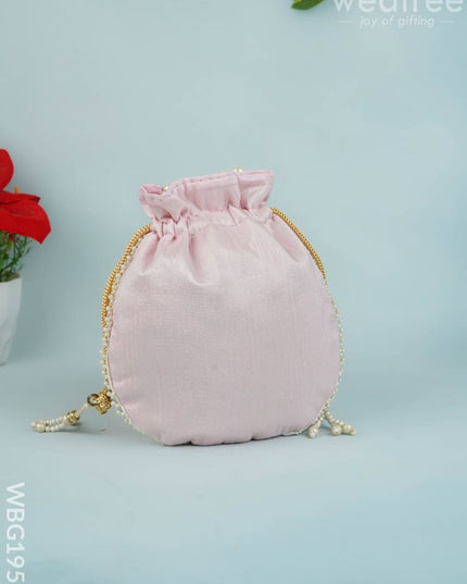 Potli Bag with Embroidery Work - 9 inch - WBG1952 - Potli Bags