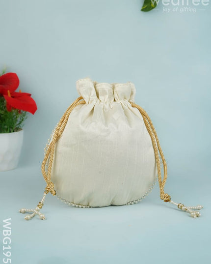 Potli Bag with Embroidery Work - 9 inch - WBG1952 - Potli Bags