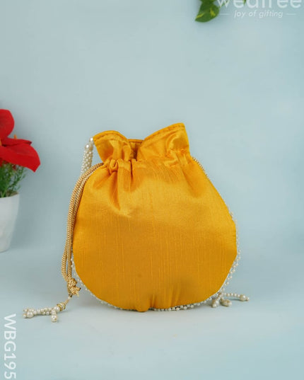 Potli Bag with Embroidery Work - 9 inch - WBG1952 - Potli Bags
