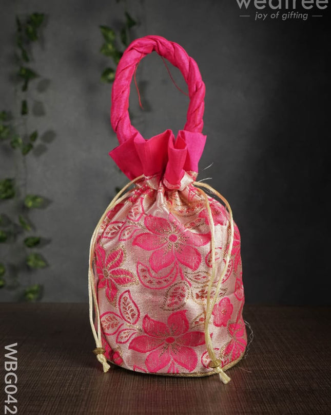 Potli Bag With Flower Embroidery - Wbg0421 Bags