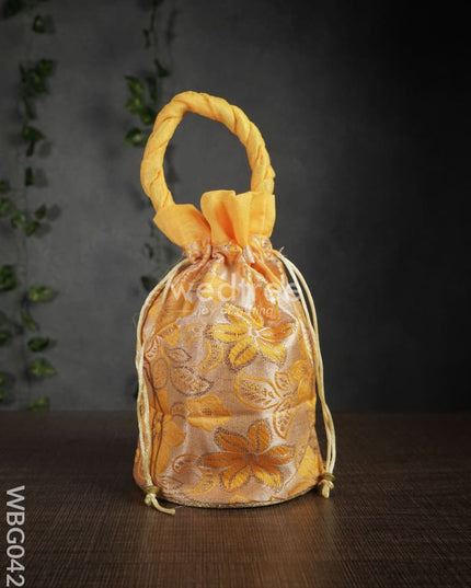 Potli Bag With Flower Embroidery - Wbg0421 Bags