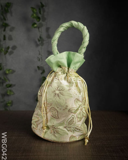 Potli Bag With Flower Embroidery - Wbg0421 Bags