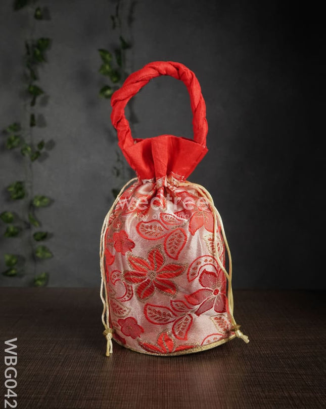 Potli Bag With Flower Embroidery - Wbg0421 Bags