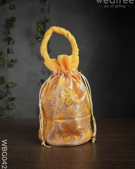 Potli Bag With Flower Embroidery - Wbg0421 Bags