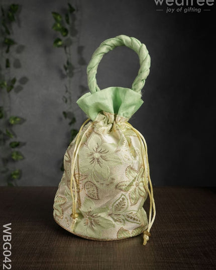 Potli Bag With Flower Embroidery - Wbg0421 Bags