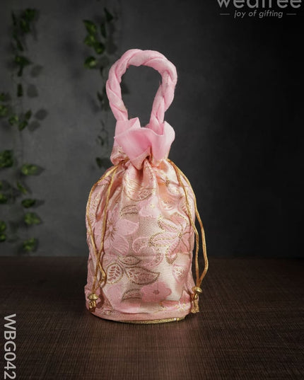 Potli Bag With Flower Embroidery - Wbg0421 Bags