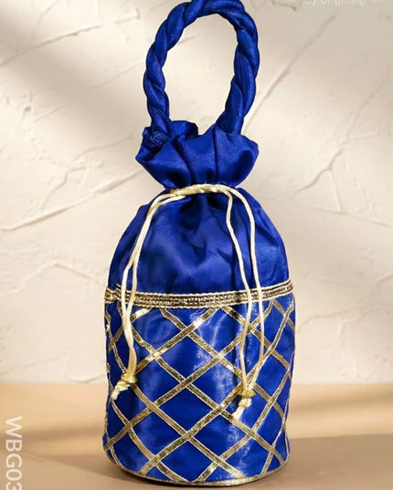 Potli Bag with Golden Lace work - WBG0313 - Potli Bags