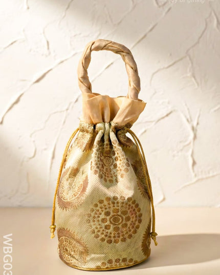 Potli Bag with Golden prints - WBG0350 - Potli Bags