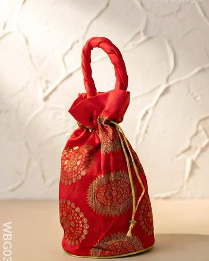 Potli Bag with Golden prints - WBG0350 - Potli Bags