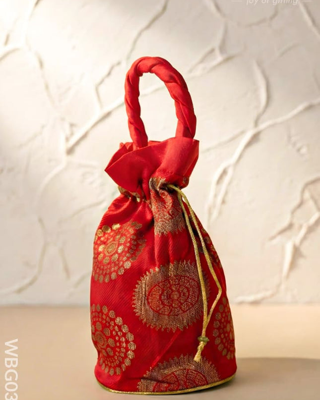Potli Bag with Golden prints - WBG0350 - Potli Bags