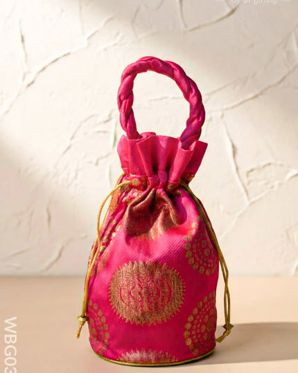 Potli Bag with Golden prints - WBG0350 - Potli Bags