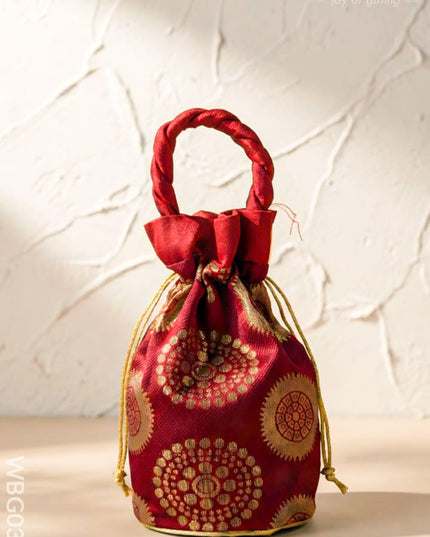 Potli Bag with Golden prints - WBG0350 - Potli Bags