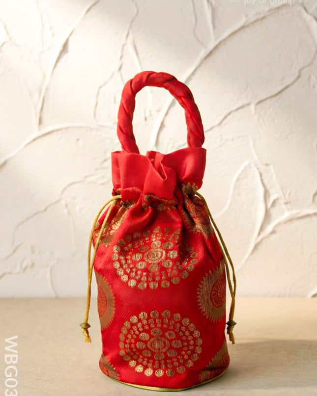 Potli Bag with Golden prints - WBG0350 - Potli Bags