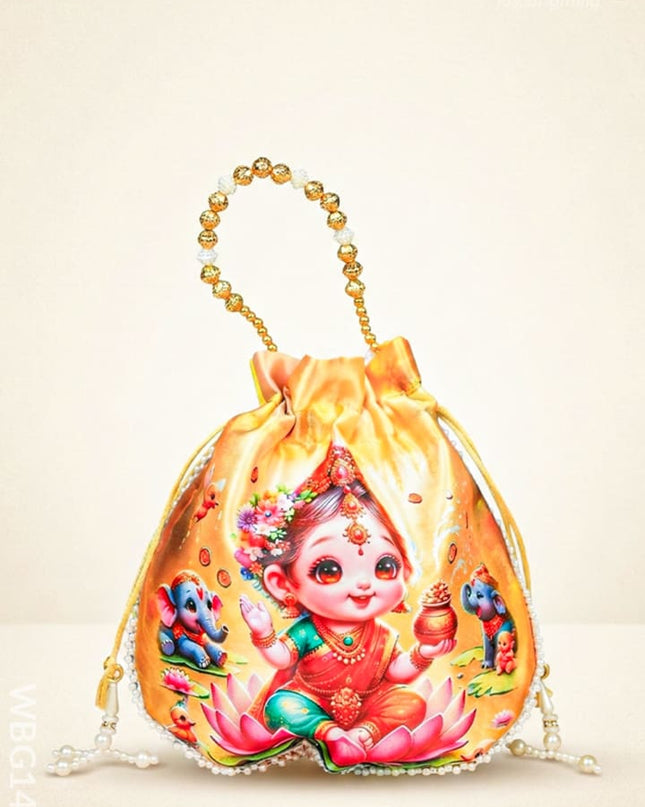 Potli Bag with Lakshmi Design - WBG1478 - Potli Bags