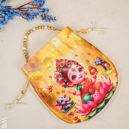 Potli Bag With Lakshmi Design - Wbg1478 Bags