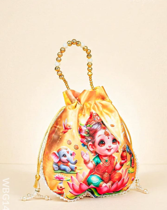 Potli Bag with Lakshmi Design - WBG1478 - Potli Bags