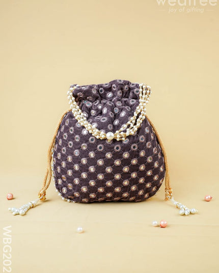 Potli Bag with Mirror Work - 8 inch - WBG2020 - Potli Bags