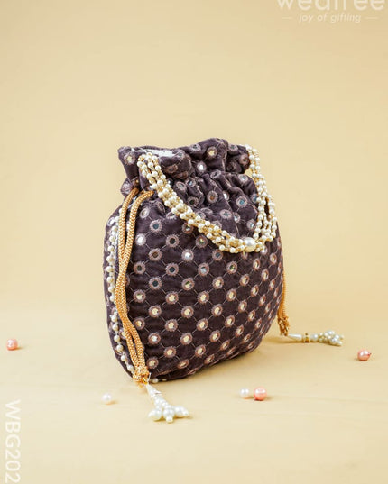 Potli Bag with Mirror Work - 8 inch - WBG2020 - Potli Bags