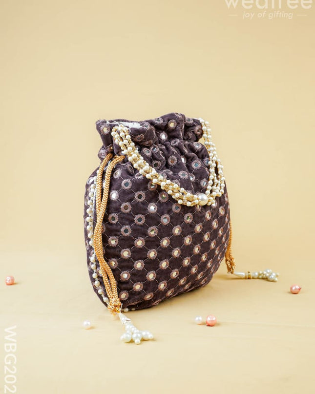 Potli Bag with Mirror Work - 8 inch - WBG2020 - Potli Bags