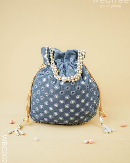 Potli Bag with Mirror Work - 8 inch - WBG2020 - Potli Bags