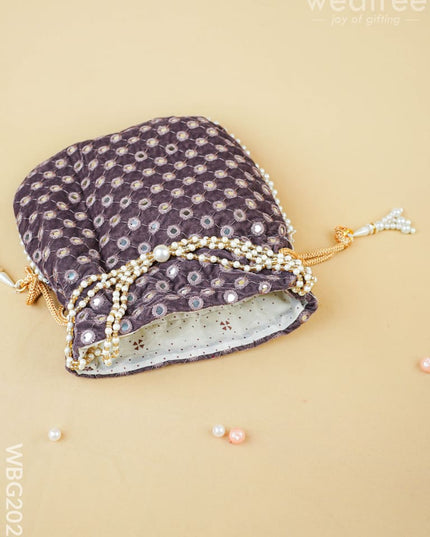 Potli Bag with Mirror Work - 8 inch - WBG2020 - Potli Bags