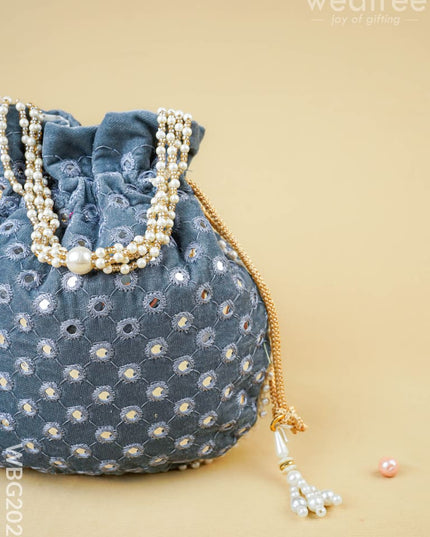 Potli Bag with Mirror Work - 8 inch - WBG2020 - Potli Bags
