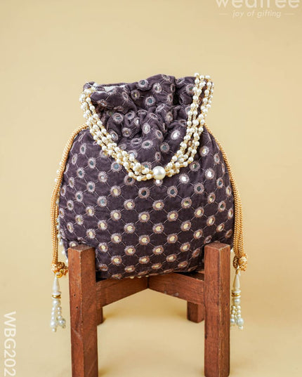 Potli Bag with Mirror Work - 8 inch - WBG2020 - Potli Bags