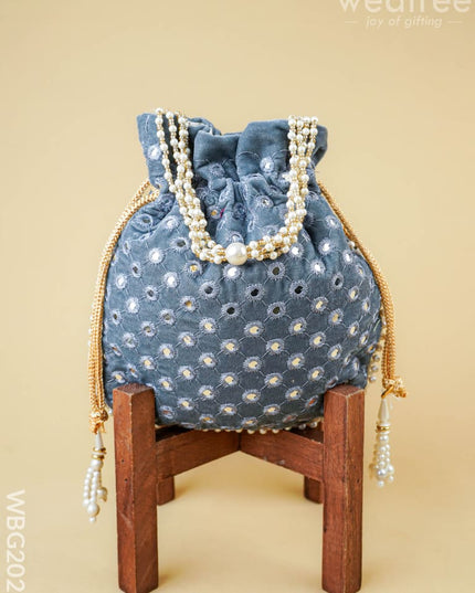 Potli Bag with Mirror Work - 8 inch - WBG2020 - Potli Bags
