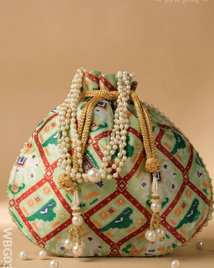 Potli bag with Patola Design - WBG0308 - Potli Bags