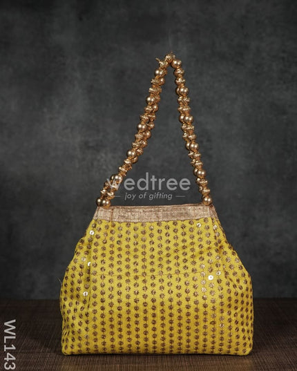 Potli Bag With Zari Embroided - Wl1431 Premium Bags