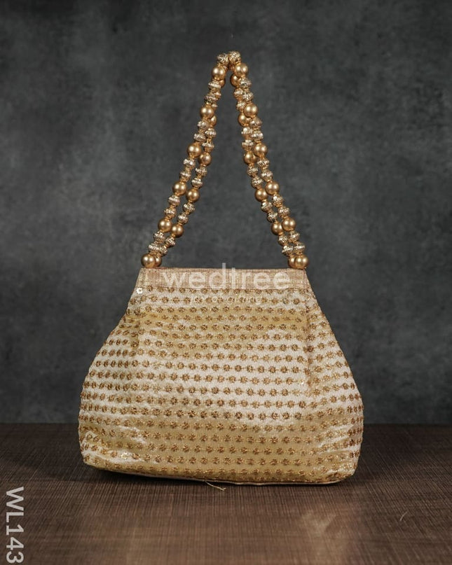 Potli Bag With Zari Embroided - Wl1431 Premium Bags