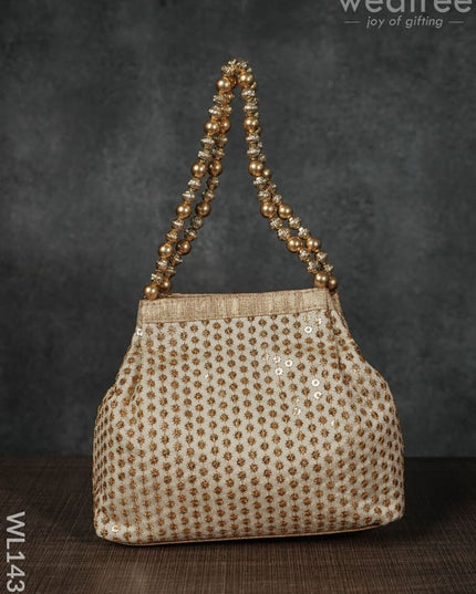 Potli Bag With Zari Embroided - Wl1431 Premium Bags