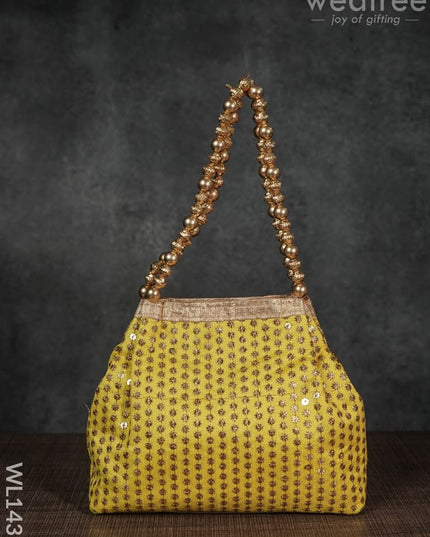 Potli Bag With Zari Embroided - Wl1431 Premium Bags