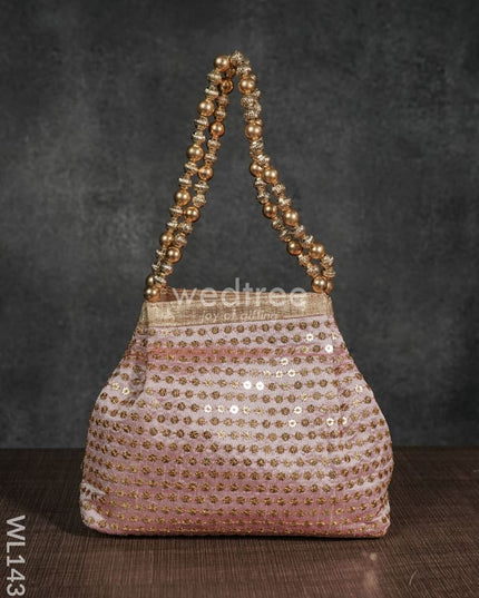 Potli Bag With Zari Embroided - Wl1431 Premium Bags