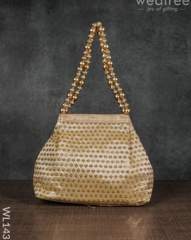 Potli Bag With Zari Embroided - Wl1431 Premium Bags