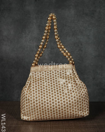 Potli Bag With Zari Embroided - Wl1431 Premium Bags