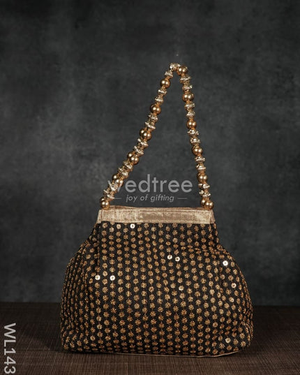 Potli Bag With Zari Embroided - Wl1431 Premium Bags