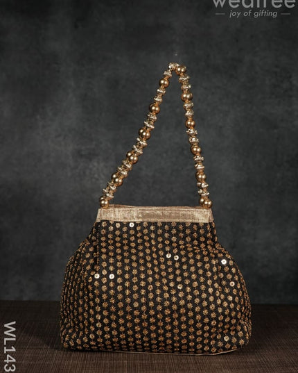 Potli Bag With Zari Embroided - Wl1431 Premium Bags