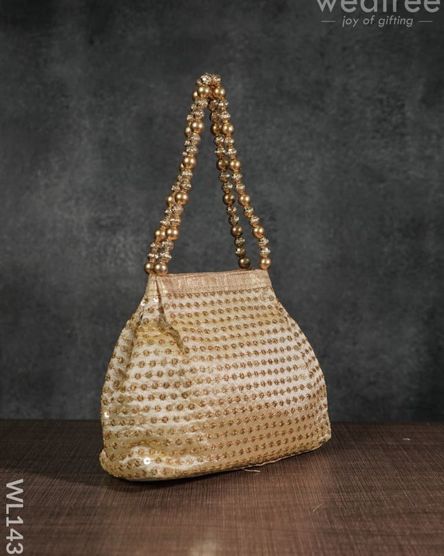 Potli Bag With Zari Embroided - Wl1431 Premium Bags