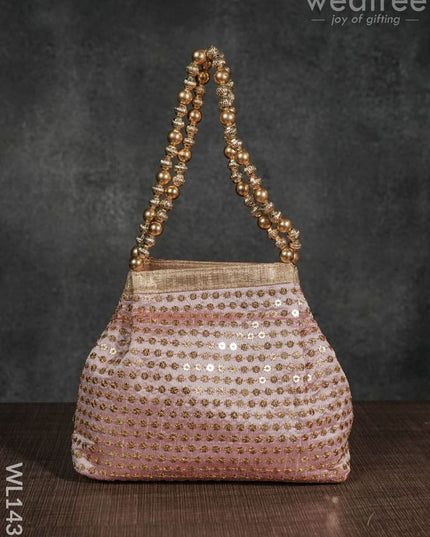 Potli Bag With Zari Embroided - Wl1431 Premium Bags