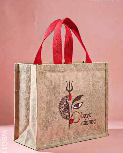 Printed Durga Face Juco Bag - WBG1160 - Cloth Bags