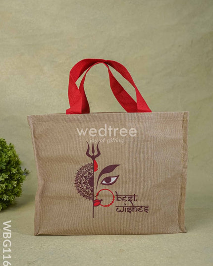 Printed Lakshmi Face Juco Bag - Wbg1160 Jute Bags