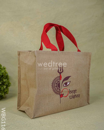 Printed Lakshmi Face Juco Bag - Wbg1160 Jute Bags